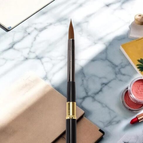 Generic 1 Pcs Painting Brush Watercolor Paint Brushes Nylon Bristles with Metal Ferrule and Handle Black 7.6 Inch in Saudi Arabia