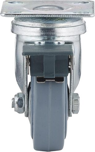 Richelieu Hardware (75 mm) F24787 Industrial Thermoplastic Rubber Swivel Casters with Full Lock Brake, 2-15/16 Wheel Diameter, Gray in Saudi Arabia