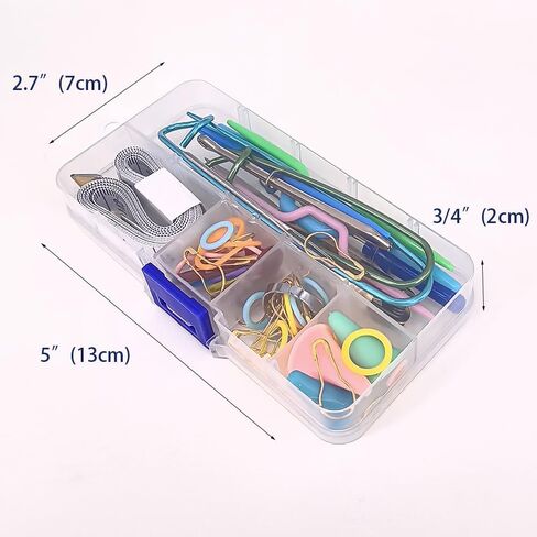 59pcs Crochet Kit with Clear Case,Knitting-Kit with Sewing Supplies and Accessorie Including Scissors,Measure Tape,Needle Threader in Saudi Arabia
