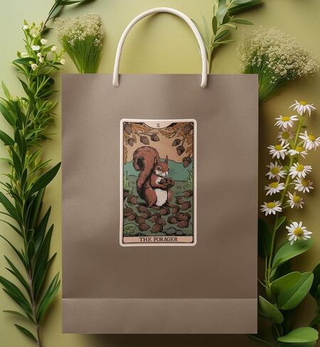 Forager Squirrel Tarot Card Sticker, 3.5" Foraging Squirrels Vinyl Decal Stickers, Animals Nature Waterproof Decals for Laptop, Car, Water Bottle in Saudi Arabia