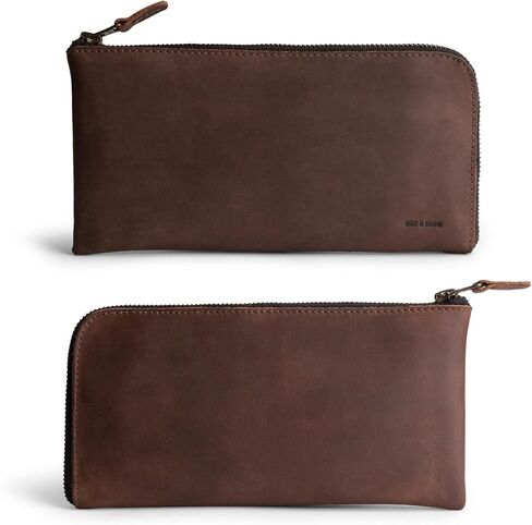 Hide & Drink, Leather Long Zippered Wallet, Holds Up to 8 Cards Plus Coins And Flat Bills, Phone Holder, Travel Essentials, Handmade (Bourbon Brown) in Saudi Arabia