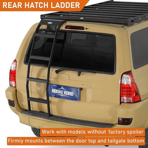 Hooke Road 4Runner Rear Hatch Ladder for 2003-2009 Toyota 4Runner 4th Gen(Excluding Models w/Spoiler Wing), Load 260 Lbs, 5-Step Tailgate Trunk Roof Rack Access Ladder with Anti-Slip Pedals in Saudi Arabia