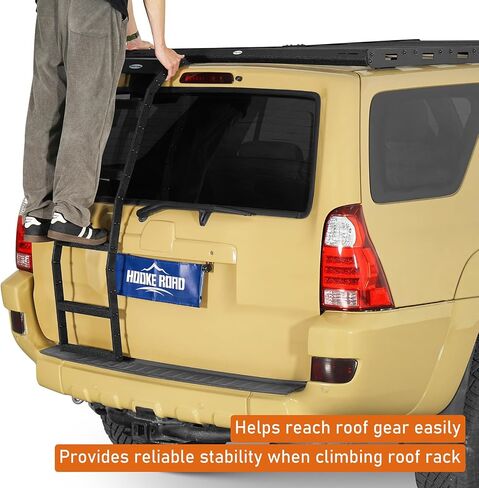 Hooke Road 4Runner Rear Hatch Ladder for 2003-2009 Toyota 4Runner 4th Gen(Excluding Models w/Spoiler Wing), Load 260 Lbs, 5-Step Tailgate Trunk Roof Rack Access Ladder with Anti-Slip Pedals in Saudi Arabia