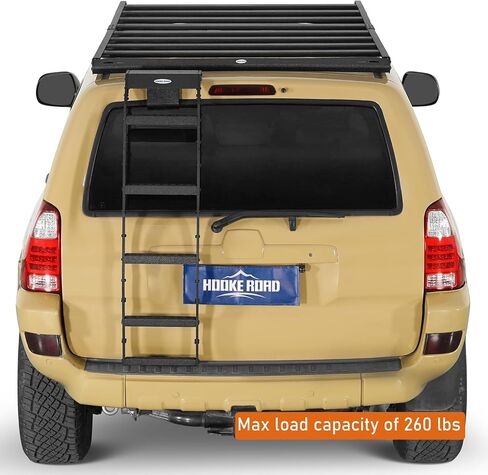 Hooke Road 4Runner Rear Hatch Ladder for 2003-2009 Toyota 4Runner 4th Gen(Excluding Models w/Spoiler Wing), Load 260 Lbs, 5-Step Tailgate Trunk Roof Rack Access Ladder with Anti-Slip Pedals in Saudi Arabia