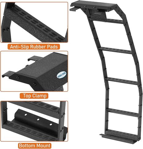 Hooke Road 4Runner Rear Hatch Ladder for 2003-2009 Toyota 4Runner 4th Gen(Excluding Models w/Spoiler Wing), Load 260 Lbs, 5-Step Tailgate Trunk Roof Rack Access Ladder with Anti-Slip Pedals in Saudi Arabia