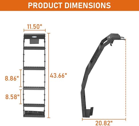 Hooke Road 4Runner Rear Hatch Ladder for 2003-2009 Toyota 4Runner 4th Gen(Excluding Models w/Spoiler Wing), Load 260 Lbs, 5-Step Tailgate Trunk Roof Rack Access Ladder with Anti-Slip Pedals in Saudi Arabia