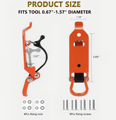 4 Pcs Shovel Mount for Roof Rack,Metal Rubber Clamps,Quick Release Axe Holder Wall Mounting Kit Fit 0.67" to 1.57" Diameter Tools in Saudi Arabia