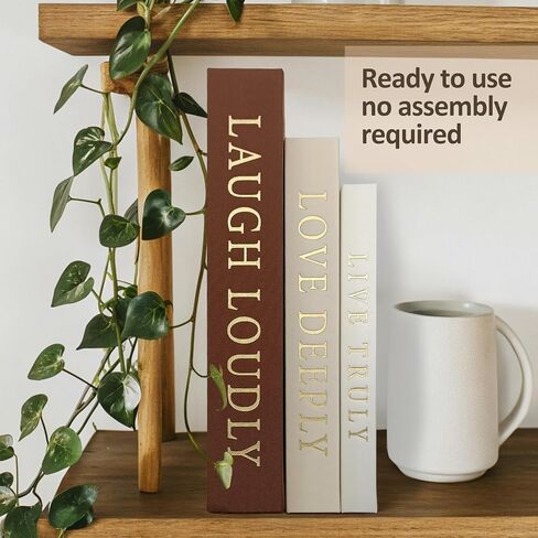Aesthetic Decorative Books, Set of 3 Linen Fake Book Boxes, Faux Book Decor for Coffee Table, Bookshelf, Entryway Tables, Mantle in Saudi Arabia