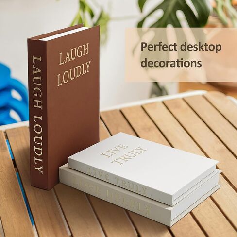 Aesthetic Decorative Books, Set of 3 Linen Fake Book Boxes, Faux Book Decor for Coffee Table, Bookshelf, Entryway Tables, Mantle in Saudi Arabia