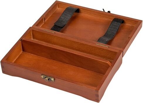 DJAR Artist Supply Box with Locking Clasps, Small Wooden Art Tool Box for Artist Supplies, Brushes, Pencils, Erasers, Tool Storage Organizer, Walnut in Saudi Arabia