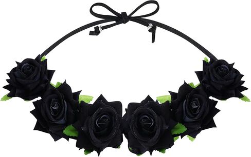 Lystaii Rose Headband Red Rose Flower Crown Woodland Hair Wreath for Valentines's Day Halloween Festival Cosplay in Saudi Arabia