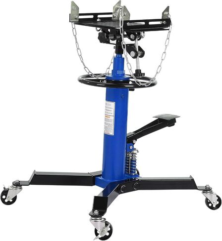 1322Lb Heavy Duty Transmission Jack, 33.5"-69" High Lift Hydraulic Telescoping Transmission Jack, 2-Stage Telescopic Transmission Stand with Foot Pedal & 360° Swivel Wheel, Blue in Saudi Arabia