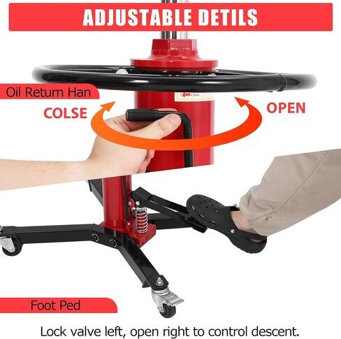 High Lift Transmission Jack 34"-68", Heavy Duty 1100LBS Hydraulic Telescoping Transmission Jack with Foot Pedal for Auto Repair, Garage, and Shop Use- 360°Swivel Wheels & Safety Lock in Saudi Arabia