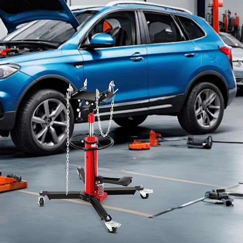 High Lift Transmission Jack 34"-68", Heavy Duty 1100LBS Hydraulic Telescoping Transmission Jack with Foot Pedal for Auto Repair, Garage, and Shop Use- 360°Swivel Wheels & Safety Lock in Saudi Arabia
