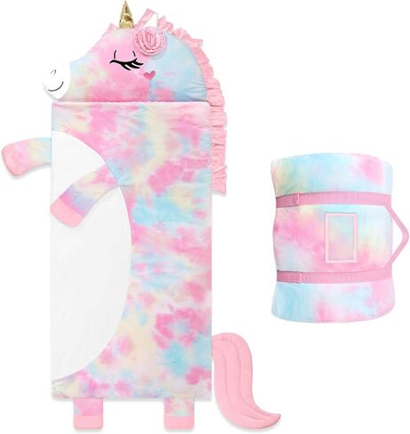 Toddler Nap Mat,Elephant Kids Sleeping Bag 67‘’×27‘’,Extra Large Slumber Bag Thick with Removable Pillow for Girls Boys,Soft Plush Roll Up Sleeping Mat Lightweight for Preschool,Daycare,Travel in Saudi Arabia