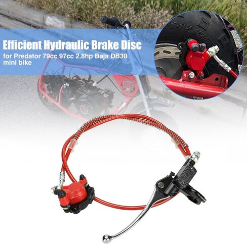 YOXUFA Mini Bike Hydraulic Brake Caliper Kit + 180mm Mini Bike Disc Brake Rotor for Baja Doodle Bug DB30 Blitz Dirt Bug Racer Coleman Motovox Predator 79cc 97cc 2.8hp Engine Parts in Saudi Arabia