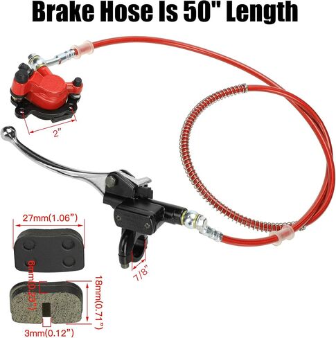 YOXUFA Mini Bike Hydraulic Brake Caliper Kit + 180mm Mini Bike Disc Brake Rotor for Baja Doodle Bug DB30 Blitz Dirt Bug Racer Coleman Motovox Predator 79cc 97cc 2.8hp Engine Parts in Saudi Arabia