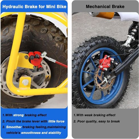 YOXUFA Mini Bike Hydraulic Brake Caliper Kit + 180mm Mini Bike Disc Brake Rotor for Baja Doodle Bug DB30 Blitz Dirt Bug Racer Coleman Motovox Predator 79cc 97cc 2.8hp Engine Parts in Saudi Arabia
