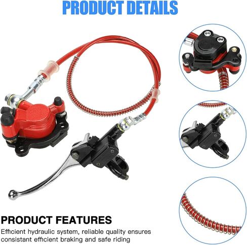 YOXUFA Mini Bike Hydraulic Brake Caliper Kit + 180mm Mini Bike Disc Brake Rotor for Baja Doodle Bug DB30 Blitz Dirt Bug Racer Coleman Motovox Predator 79cc 97cc 2.8hp Engine Parts in Saudi Arabia
