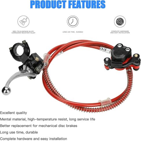 YOXUFA Mini Bike Hydraulic Brake Caliper Kit + 180mm Mini Bike Disc Brake Rotor for Baja Doodle Bug DB30 Blitz Dirt Bug Racer Coleman Motovox Predator 79cc 97cc 2.8hp Engine Parts in Saudi Arabia
