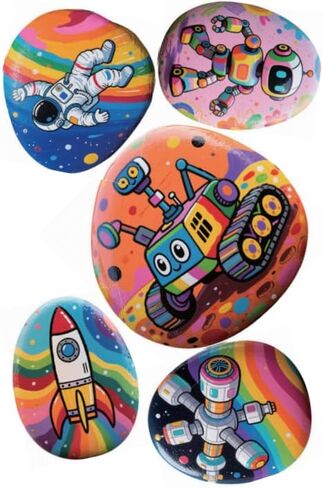 Awsoo Glow in The Dark Rock & Shell Painting Kit Arts and Crafts for Kids Ages 6-12, Kids Craft Paint Kit, Art Supplies Toy, Creative Painting Kits, Christmas Toy Gifts for Boys Girls in Saudi Arabia