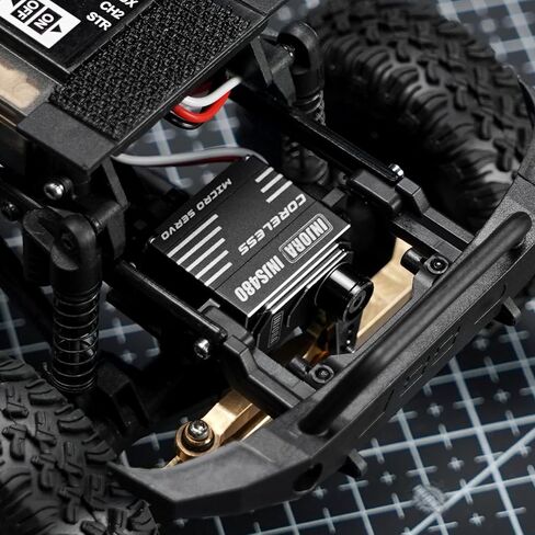 INJORA INJS480 Coreless Micro Servo مع قرن مؤازر لزاحف 1/24 محوري SCX24 RC (أسود) in Kuwait