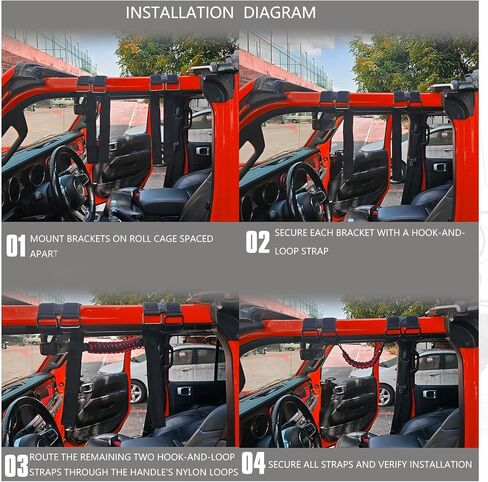 الاستيلاء على مقابض 2018-2025 Jeep Wrangler JL & Gladiator ، Airbag-Safe تناسب الصحراء/Rubicon/Willeys/4xe/Sport ، Hardtop & Soft Top (بدون سماء واحدة) ، Black 2 Packs in Kuwait
