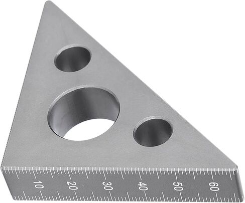 Triangle Ruler Aluminum Alloy 45 90 Degree Frosted Right Angle Woodworking Tool Precision Measuring for Carpentry DIY Projects 95x68x15mm in Saudi Arabia