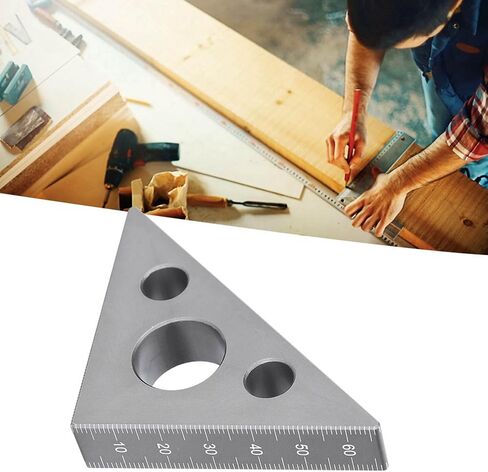 Triangle Ruler Aluminum Alloy 45 90 Degree Frosted Right Angle Woodworking Tool Precision Measuring for Carpentry DIY Projects 95x68x15mm in Saudi Arabia