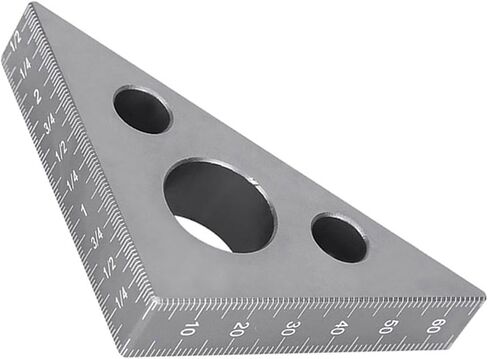 Triangle Ruler Aluminum Alloy 45 90 Degree Frosted Right Angle Woodworking Tool Precision Measuring for Carpentry DIY Projects 95x68x15mm in Saudi Arabia