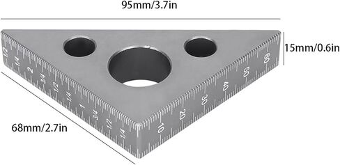 Triangle Ruler Aluminum Alloy 45 90 Degree Frosted Right Angle Woodworking Tool Precision Measuring for Carpentry DIY Projects 95x68x15mm in Saudi Arabia