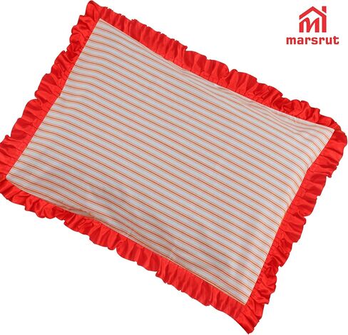 حافة مكشكشة طويلة جدًا، حافة شريط أحمر للخياطة، 33 ياردة × 1.6 بوصة عرض، قماش ساتان مكشكش مطوي ودانتيل شيفون مجمّع، حواف طبقة واحدة مكشكشة لامعة من دانتيل لحرف تزيين المنزل in Kuwait