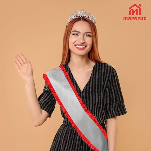 حافة مكشكشة طويلة جدًا، حافة شريط أحمر للخياطة، 33 ياردة × 1.6 بوصة عرض، قماش ساتان مكشكش مطوي ودانتيل شيفون مجمّع، حواف طبقة واحدة مكشكشة لامعة من دانتيل لحرف تزيين المنزل in Kuwait