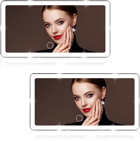 Car Sun Visor Vanity Mirror with 3 Light Modes & 80 LEDs, Rechargeable LED Makeup Mirror-Dimmable Touch Control,Universal for Truck SUV-Car Accessories Essentials for Women(Pink) in Kuwait