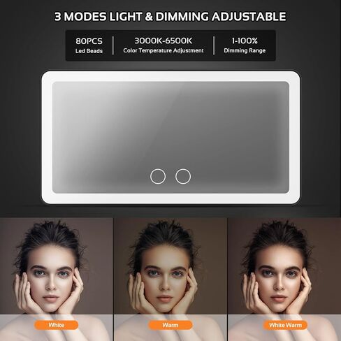 Car Sun Visor Vanity Mirror with 3 Light Modes & 80 LEDs, Rechargeable LED Makeup Mirror-Dimmable Touch Control,Universal for Truck SUV-Car Accessories Essentials for Women(Pink) in Kuwait