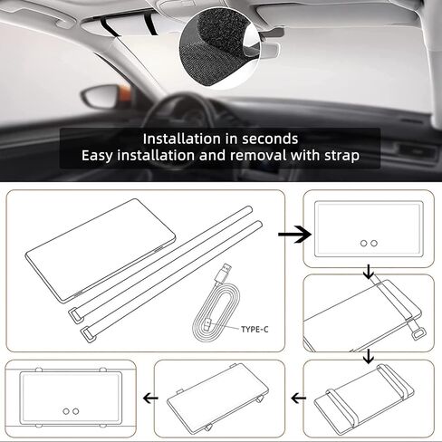 Car Sun Visor Vanity Mirror with 3 Light Modes & 80 LEDs, Rechargeable LED Makeup Mirror-Dimmable Touch Control,Universal for Truck SUV-Car Accessories Essentials for Women(Pink) in Kuwait