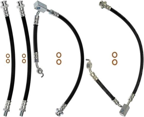 Front Rear Hydraulic Hose - 4X Front Rear Hydraulic Brake Hose Assembly Arrhythmic for Nissan Titan 5.6L 2012-2015 in Saudi Arabia