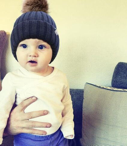 Hat Hut Toddler Beanie Satin Lined Beanie for Baby Winter Hats for Kids Pom Pom Beanie for Boys Girls in Saudi Arabia