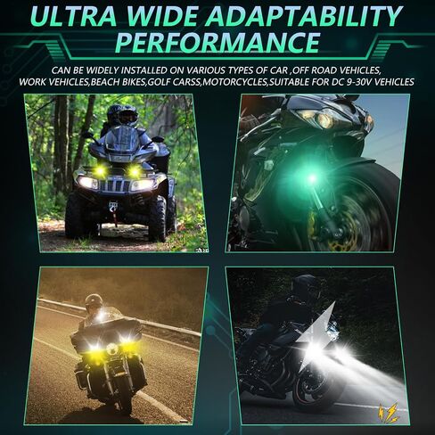 MONDEVIEW LED Motorcycle Auxiliary Light Kit, 5 Modes, Spot Driving Lights, Compatible with Tractor Truck ATV UTV SUV Boat in Saudi Arabia
