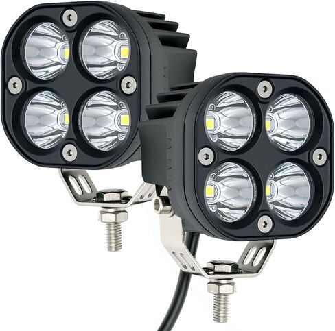 2-Pack 40W 3Inch Yellow Spot Beam LED Pod Light - Bright Off-Road Driving Fog Lights, Waterproof Auxiliary Ditch Lights for Truck, SUV, ATV, Boat, Motorcycle, Pickup, Tractor in Kuwait