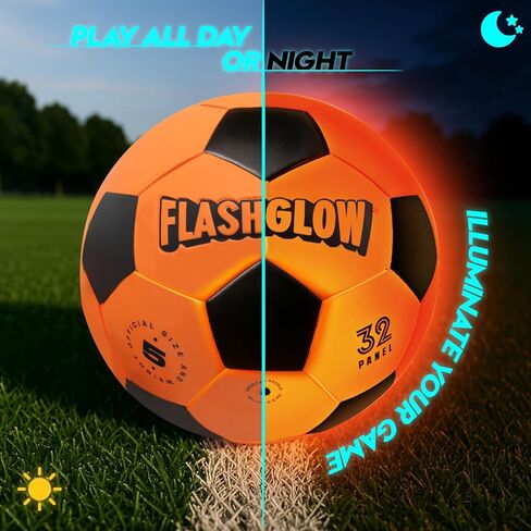 Light Up Soccer Ball Gift For Boys: Glow In The Dark - Toys For Kids & Teens Ages 8-15 - Birthday Christmas Easter Ideas - Outdoor Sports Activity Night Play - 8 9 10 11 12 13 14 15 Years Old Teenager in Saudi Arabia