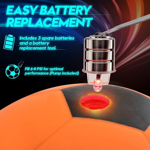 Light Up Soccer Ball Gift For Boys: Glow In The Dark - Toys For Kids & Teens Ages 8-15 - Birthday Christmas Easter Ideas - Outdoor Sports Activity Night Play - 8 9 10 11 12 13 14 15 Years Old Teenager in Saudi Arabia