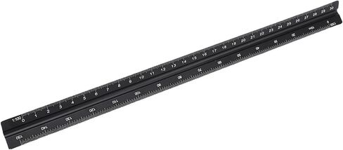 Triangular Engineer Scale Ruler Aluminum Architect Scale Ruler Technical Drawing Ruler 30cm with 1:100 1:200 1:250 1:300 1:400 1:500 Scales for Architecture Engineering Drafting in Saudi Arabia