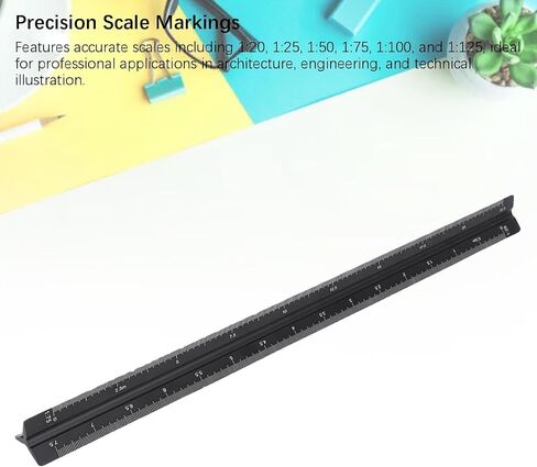 Estink Metric Triangular Engineer Scale Ruler, Durable Aluminum Triangle Ruler for Architects with Precision Scale, Long Lasting Readability, Portable Design, Ideal for Engineering, in Saudi Arabia