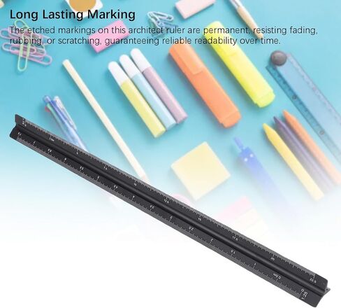 Estink Metric Triangular Engineer Scale Ruler, Durable Aluminum Triangle Ruler for Architects with Precision Scale, Long Lasting Readability, Portable Design, Ideal for Engineering, in Saudi Arabia