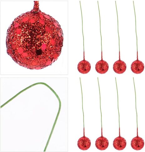 EXCEART زهور عيد الميلاد الاصطناعية 50pcs التوت الاصطناعي يختار ينبع وهمية الشتاء عيد الميلاد التوت ديكور فو هولي التوت فروع لعيد الميلاد اكليلا من الزهور عطلة ديكور المنزل الذهبي عيد الميلاد وهمية التوت in Kuwait