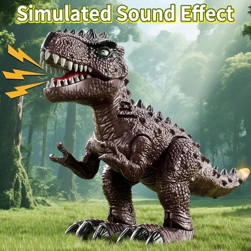 Lucky Doug 3 Pack Electric Realistic Dinosaur Toys with Simulated Sound ＆ Light for Boys Kids Aged 3 4 5 Years Old - Perfect Jurassic Tyrannosaurus Rex Gift for Christmas and Birthday in Kuwait