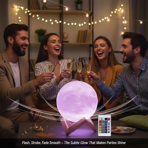 Mydethun Engraved Moon Lamp, 16 Colors Ideal Gift for Valentine's Day, Mother's Day, Birthdays, Christmas, and Home Decor Piece, with Remote Control and Wooden Base, 5.9 inch in Kuwait