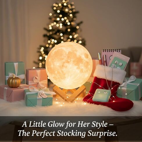 Mydethun Engraved Moon Lamp, 16 Colors Ideal Gift for Valentine's Day, Mother's Day, Birthdays, Christmas, and Home Decor Piece, with Remote Control and Wooden Base, 5.9 inch in Kuwait