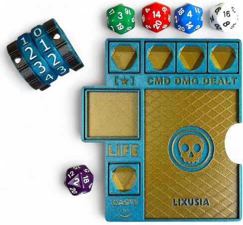 Command Zone Tray with Life Counter and Dice for MTG Commander EDH (Light Blue) in Saudi Arabia
